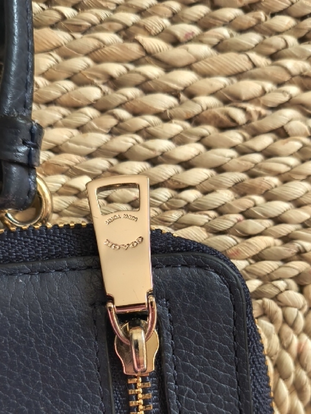 Coach Navy Blue Leather Wristlet (LARGE SIZE) with Gold Hardware Coach New York - Picture 9 of 12